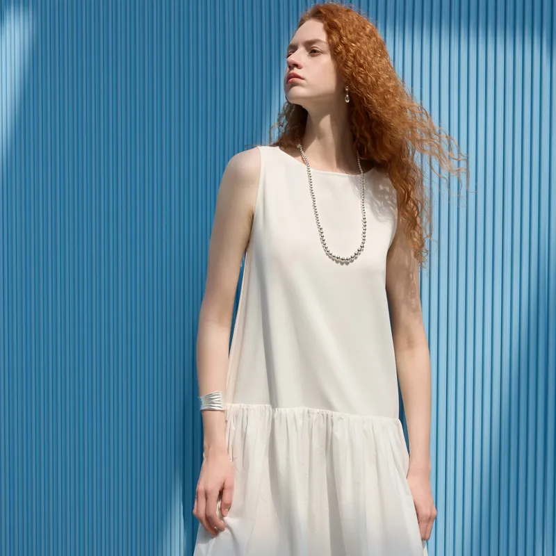 3COLOUR Short Sleeved Dress Women's Cloud White-3