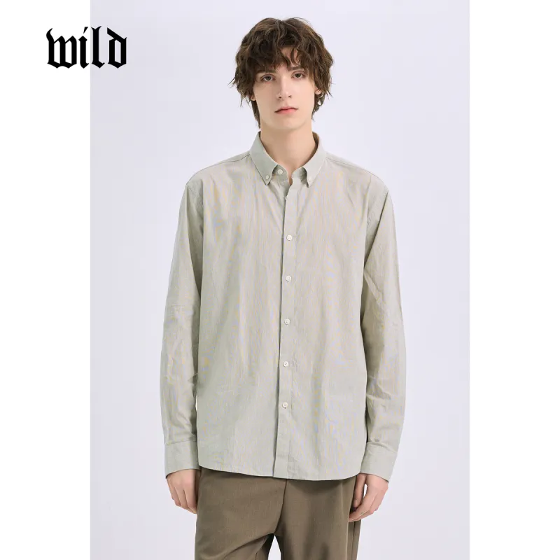 WILD LEADER Shirts Men Cyan Teal Color[CW51585A23]-4