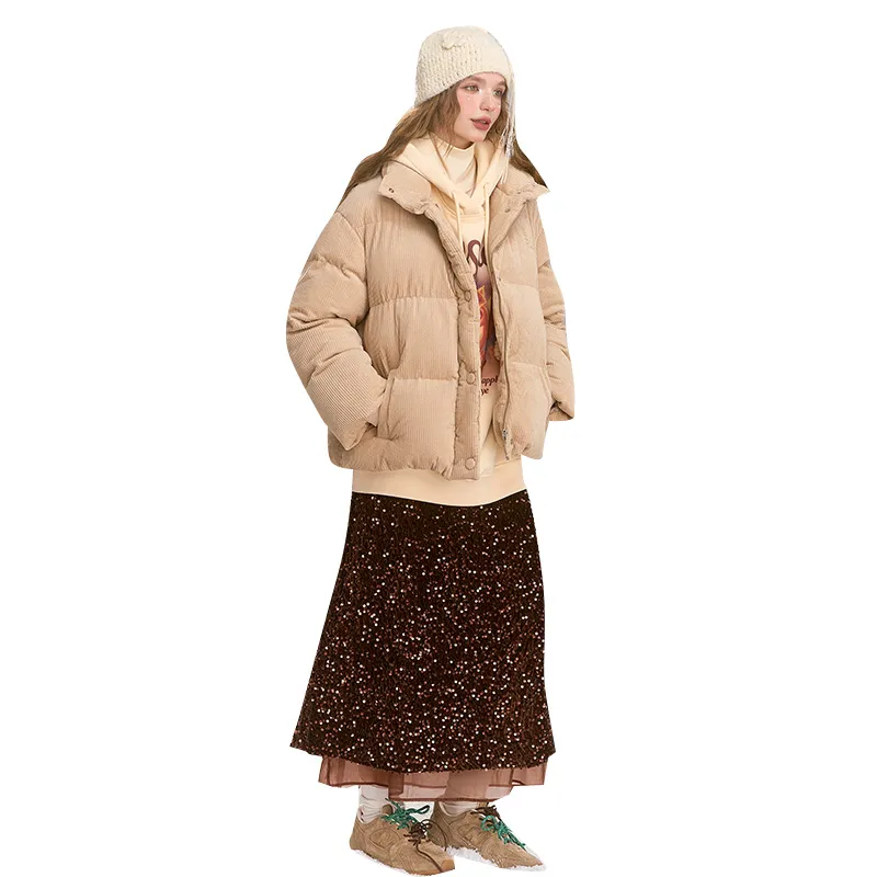 ELF SACK Heavy-Duty Glitter High-Rise Straight Fit Skirt Women's-6