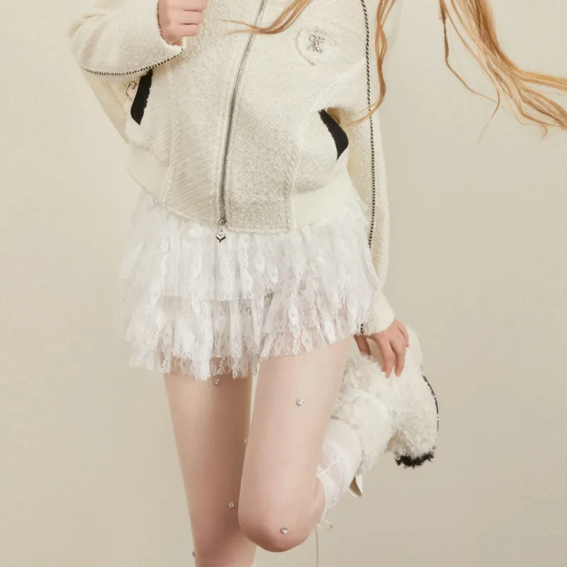 AYF Casual Short Skirts Women's White-4