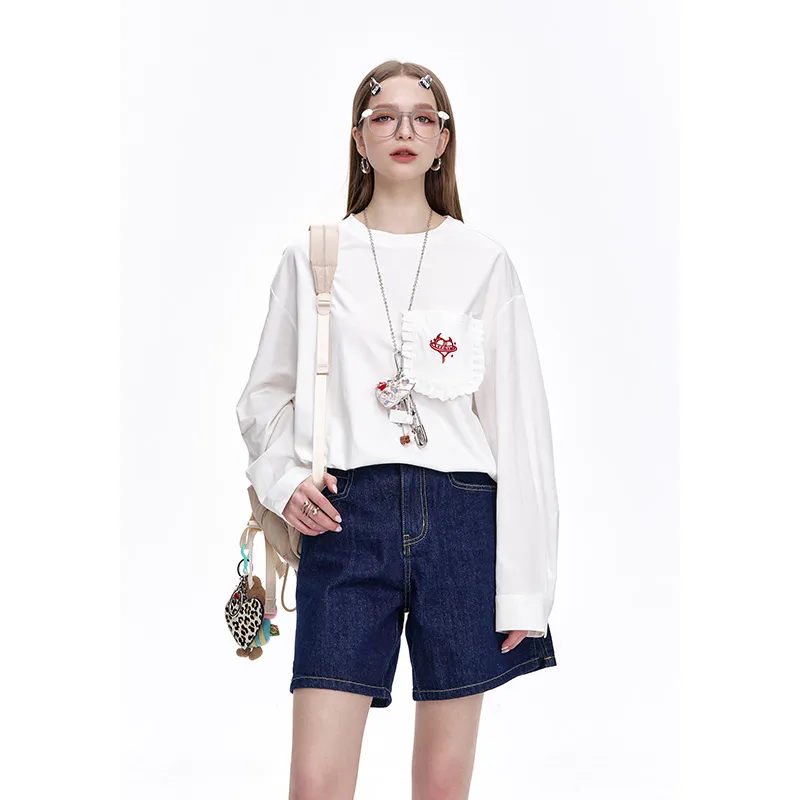ELF SACK T Shirt Women's Effortless Heart White-2