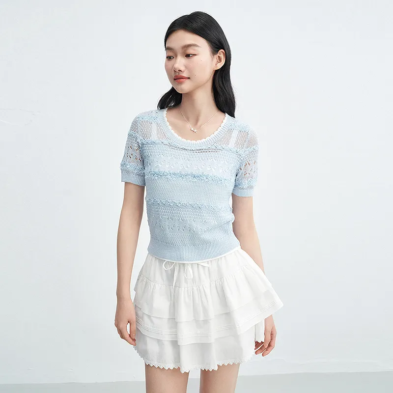 LEDIN Knitwear Women's Ice Dew Blue In Stock-2