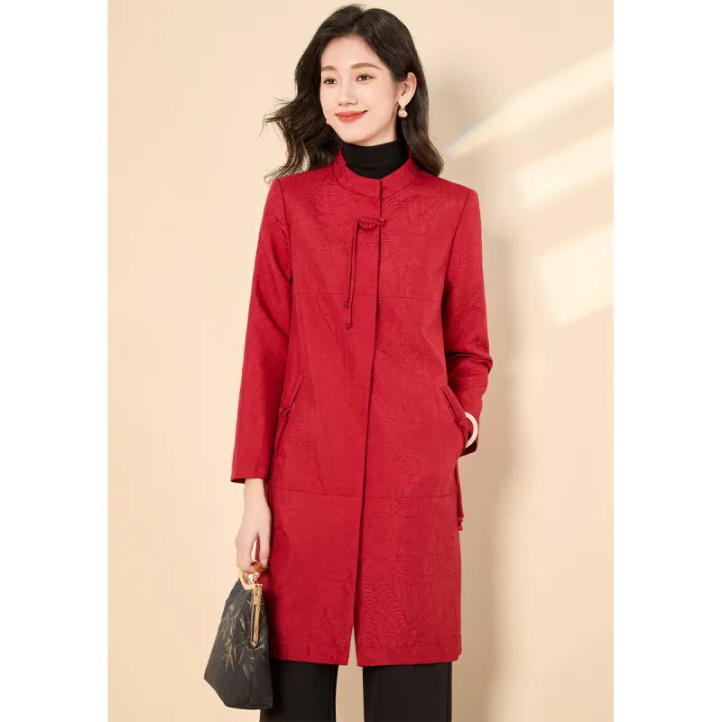 Mylan Trench Coats Women's Red-2