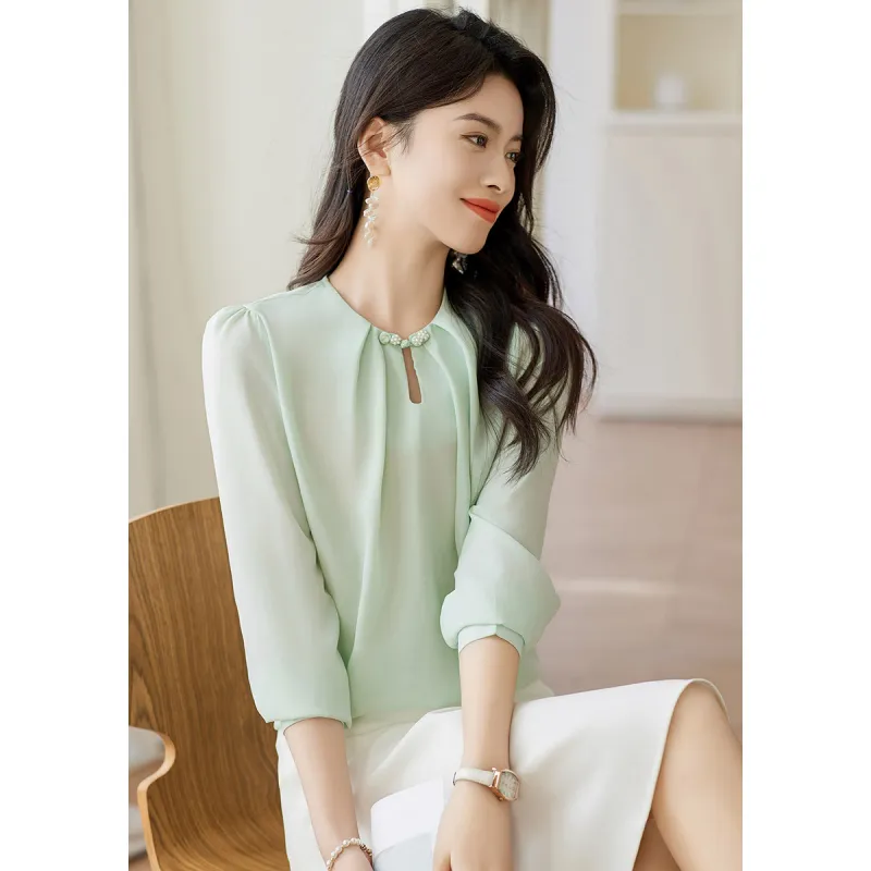 Like The Age Of Water Spring, Summer, Fall Shirt Regular Women's Mint Green-1