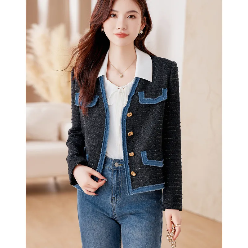 Like The Age Of Water Velvet feel Coat Women's Black-3