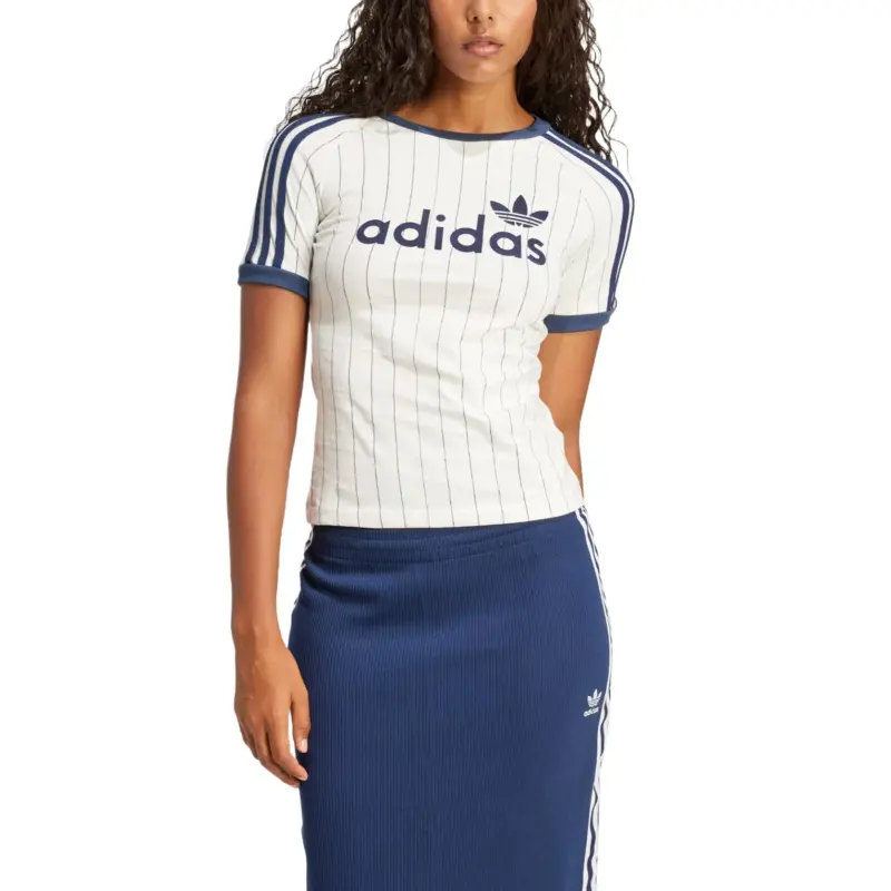 Adidas Women's Linear Graphic Cali Tee Off White/Night Indigo-1
