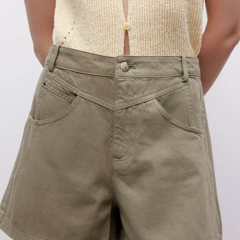 ONLY Denim Shorts Women's E05 Sage Green-5