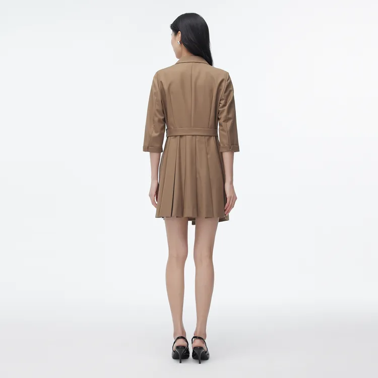 SHUIYUNJIAN Long Sleeved Dress Women's Coffee-5