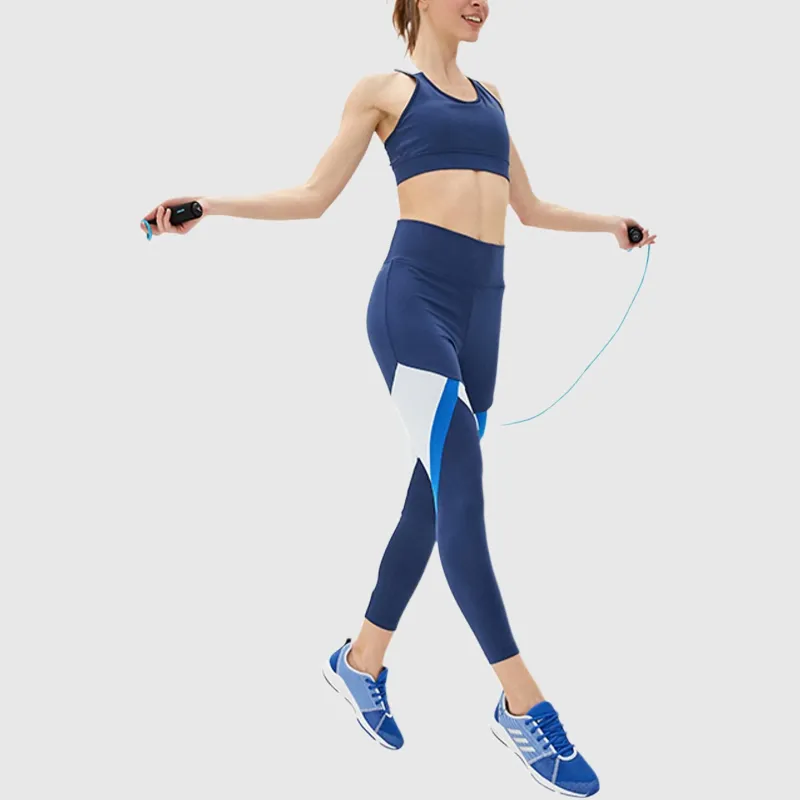 Adidas Colorblock Leggings Women's Blue-4