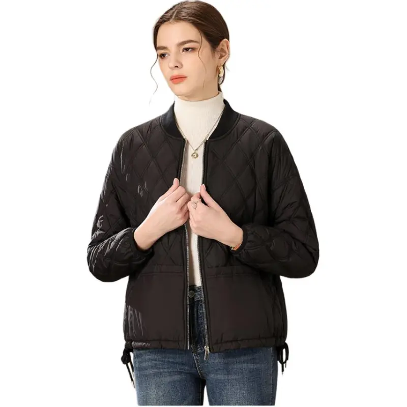 FENHONGMALI Puffer Jacket Women's Black-4