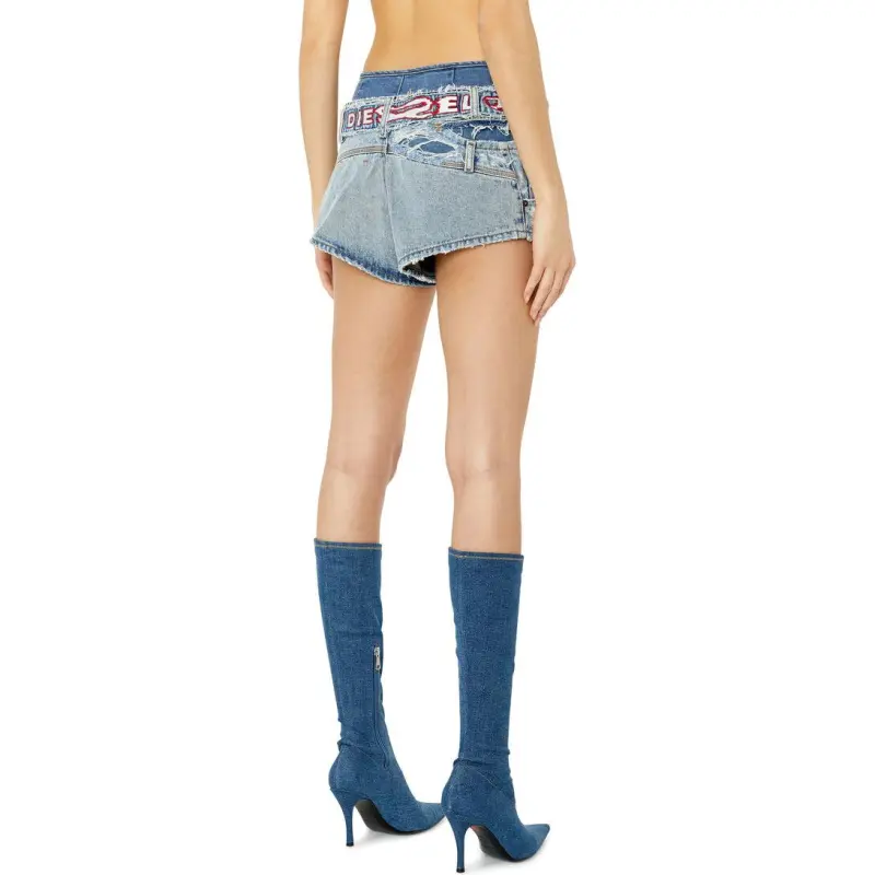 DIESEL DIESEL OVAL D Series Denim Shorts Women's Blue-4