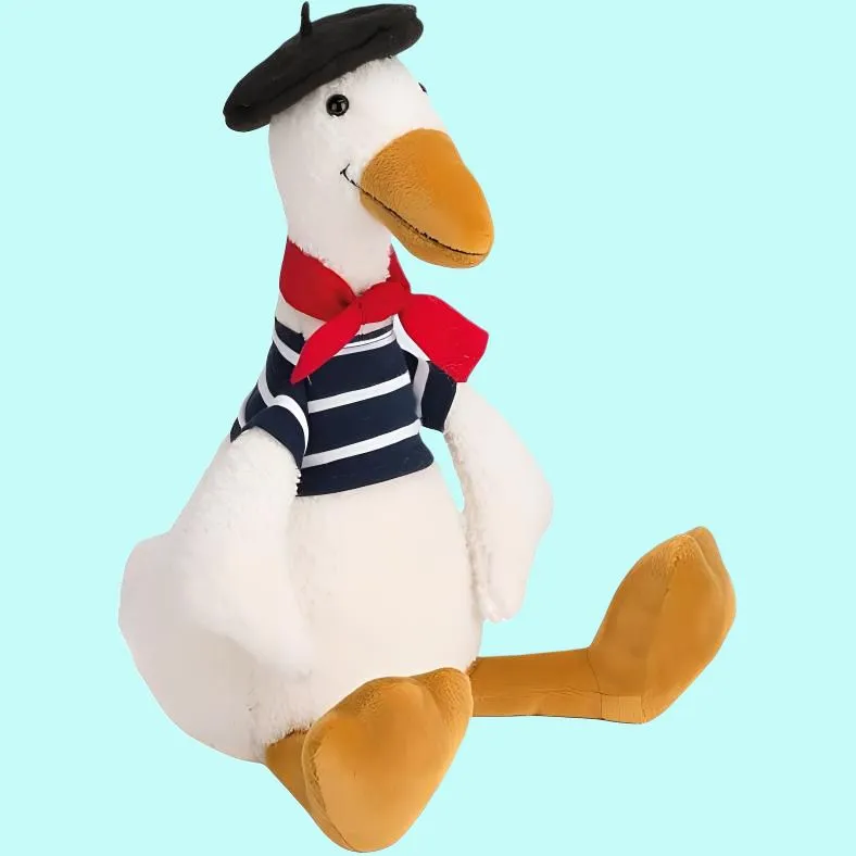 JELLYCAT Grand Dress Up Collection Gaston Duck, Detective Duck Dolls Plush Doll 36cm Height-3