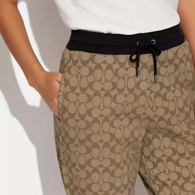 COACH Knitted Sweatpants Men's Khaki-3