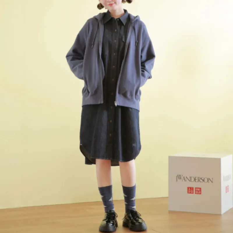 Jw Anderson X UNIQLO Sweatshirts Unisex Blue-5