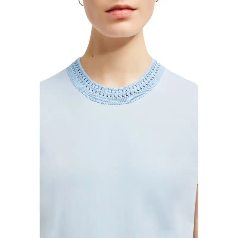 Moncler Crochet detail Cotton T shirt-4