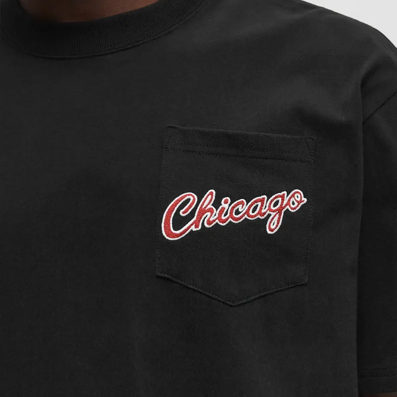 Mitchell & Ness x NBA Chicago Bulls T Shirt Unisex Black-4