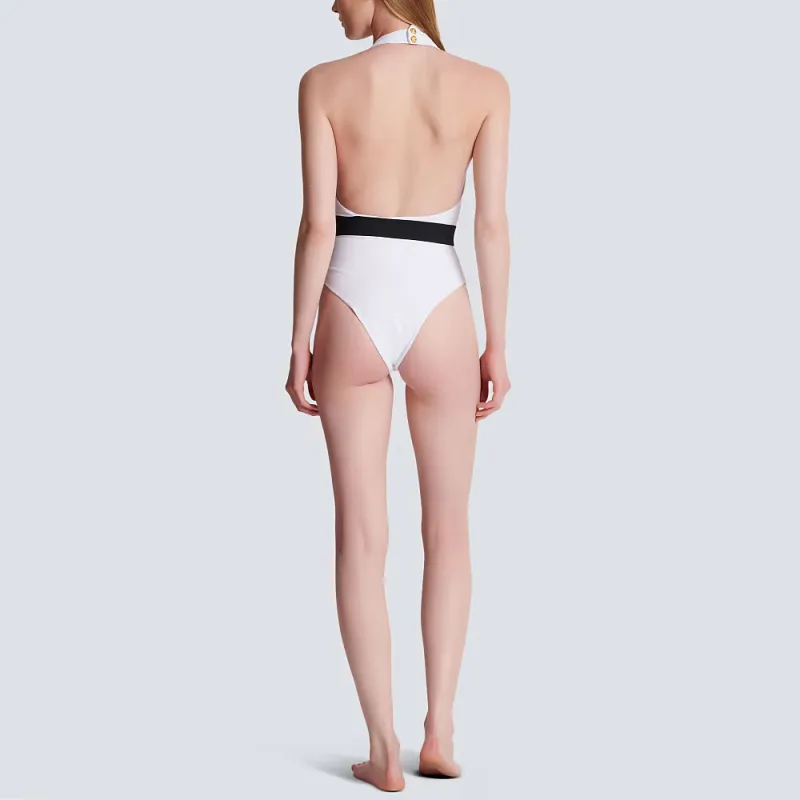 BALMAIN One piece Swimsuit Women's White-4