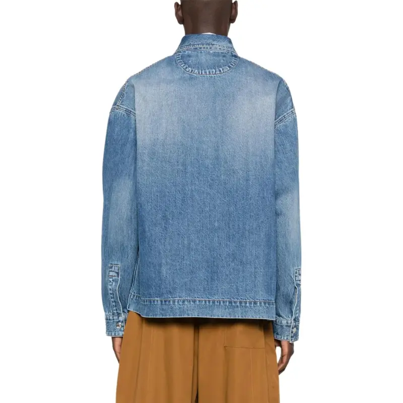 Jacquemus Logo Embroidered Denim Shirt-4