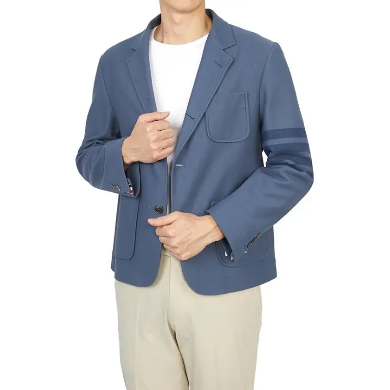 THOM BROWNE Jackets Men Navy Blue-4