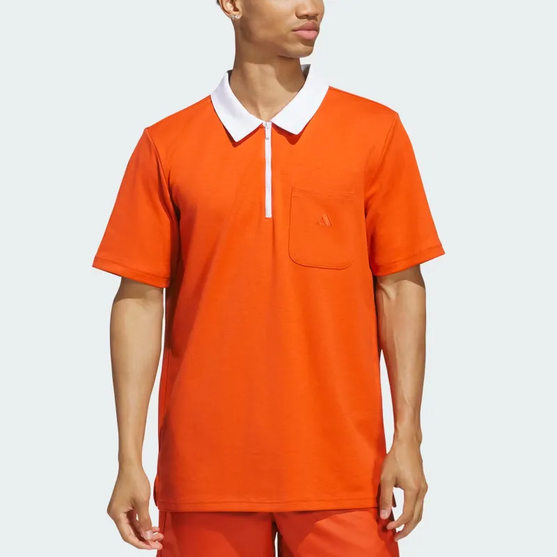 Adidas Free Shipping With AdiClub Essentials Quarter Zip Polo Shirt-1
