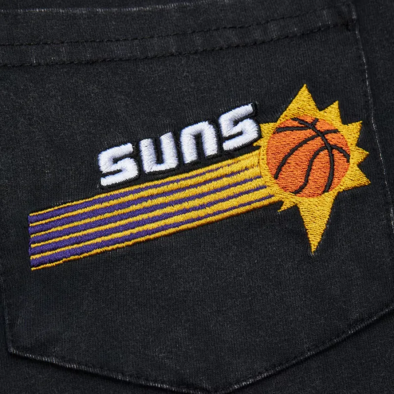 Mitchell & Ness x NBA Phoenix Suns Intage Logo Fade Away Premium Pocket T Shirt Men's Black-2