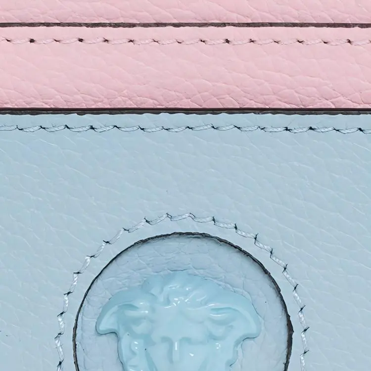 FANSIZHE Leather Card Holder Women's Blue Pink-2