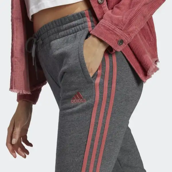 Adidas Essential Knitted Sweatpants Women's Deep Gray Heather/Miracle Red-5