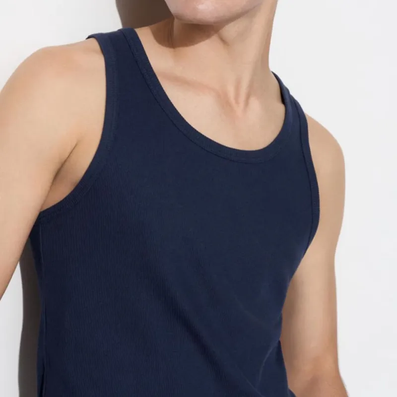 UNIQLO Tank Tops Unisex Navy Blue-1