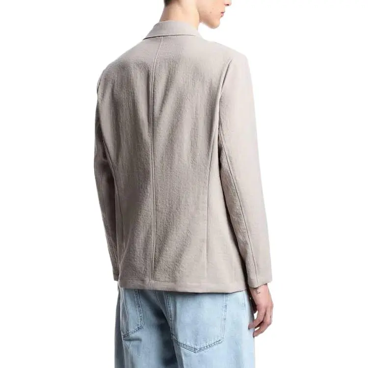EMPORIO ARMANI Single breasted Jacket In Nylon Seersucker-2