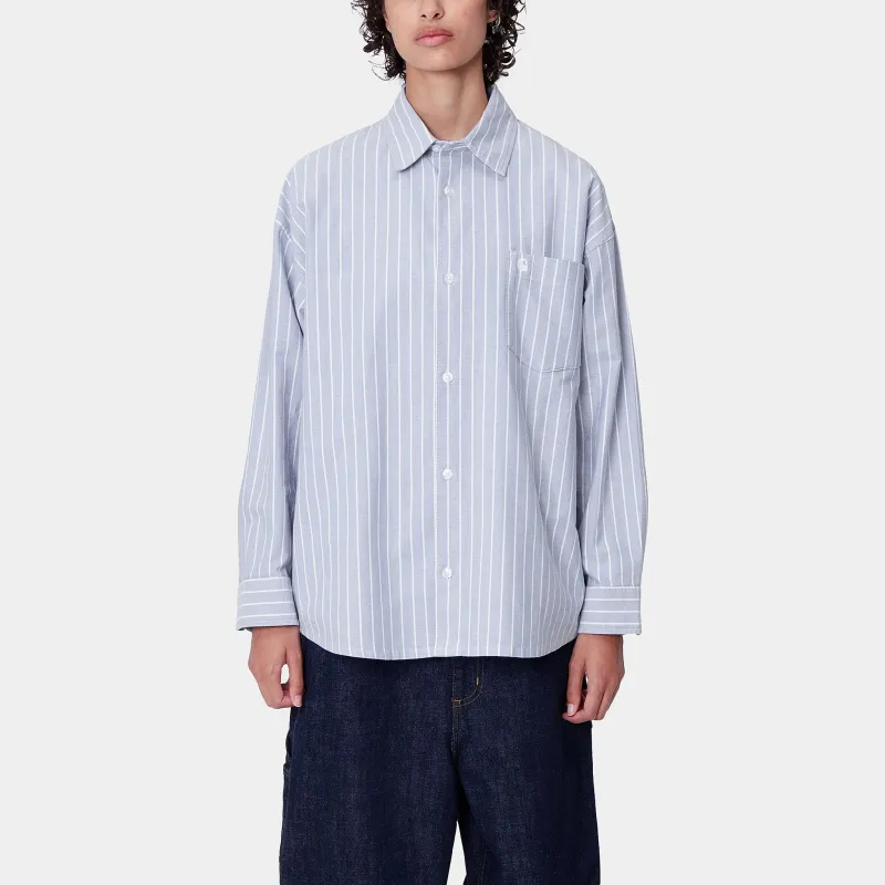 Carhartt WIP FW24 W' L/S Dowlen Shirt Women's Blue-3