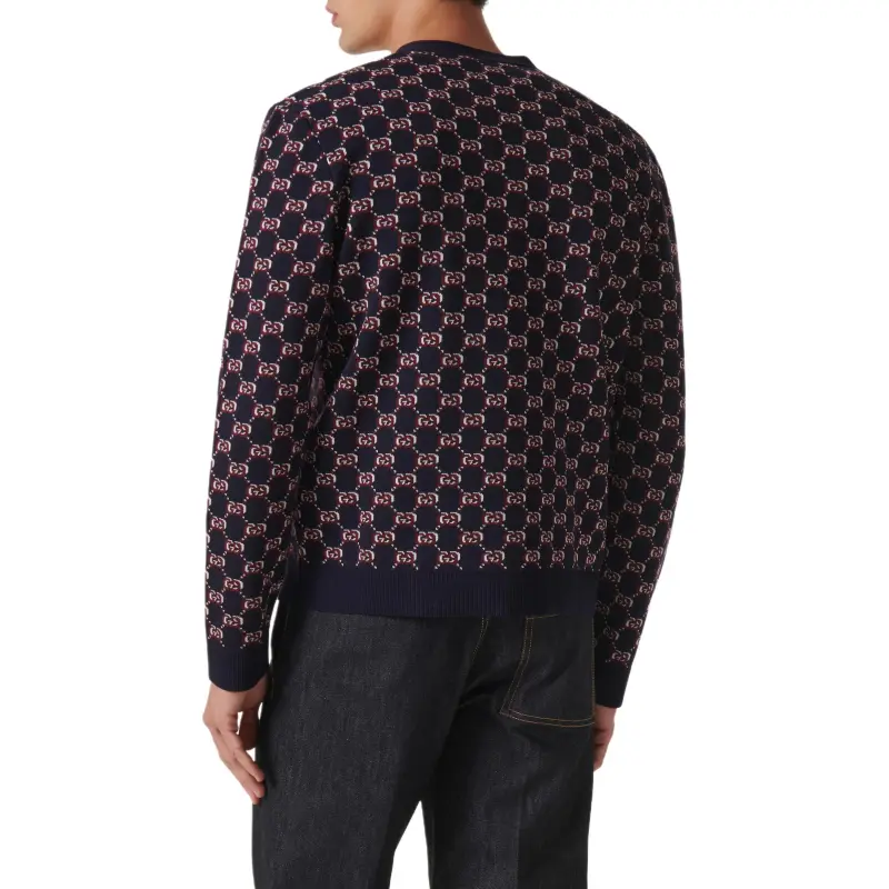 GUCCI Monogrammed Button Up Cardigan-3