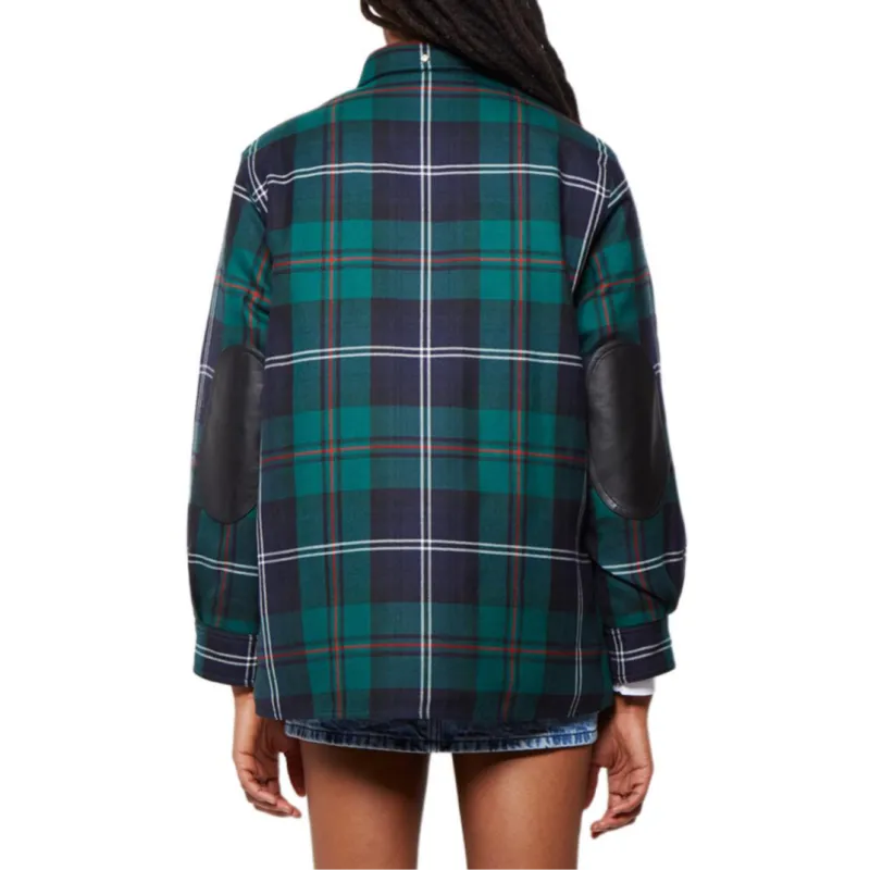 Burberry Embroidered Logo Check Overshirt 'Dark Viridian Green'-3