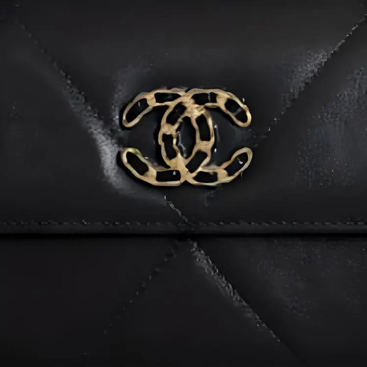 CHANEL 19Bag Leather Wallet Women's Black-3