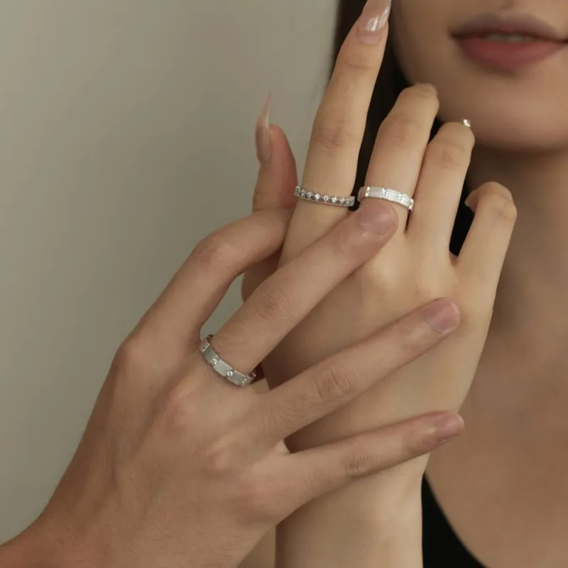KAILEIFU S925 Silver Rings Unisex Silver-4