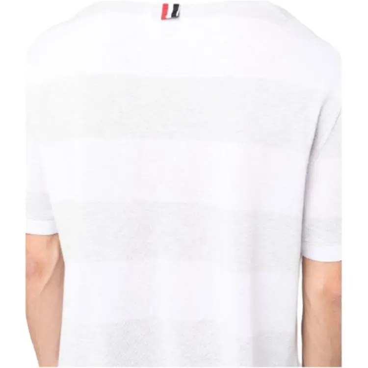THOM BROWNE Rugby Stripe Crewneck T Shirt-4