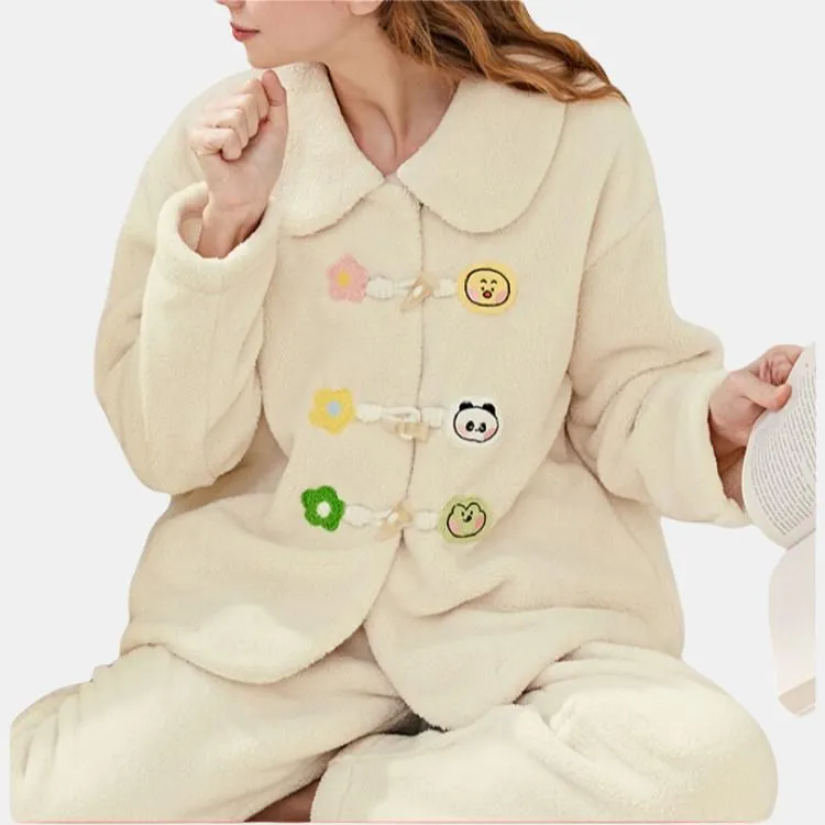 FENTENG x LINE FRIENDS Pajama Set Women's Ecru-3