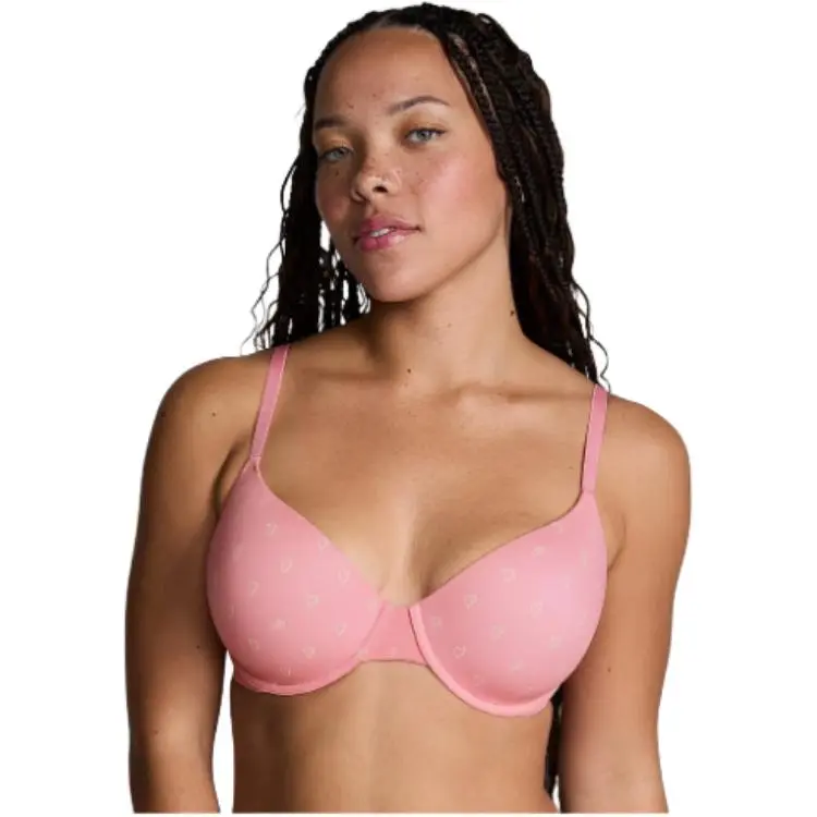 Victoria's Secret WEAR EVERYWHERE PINK Girlish Bra Women's Pink Heart-1