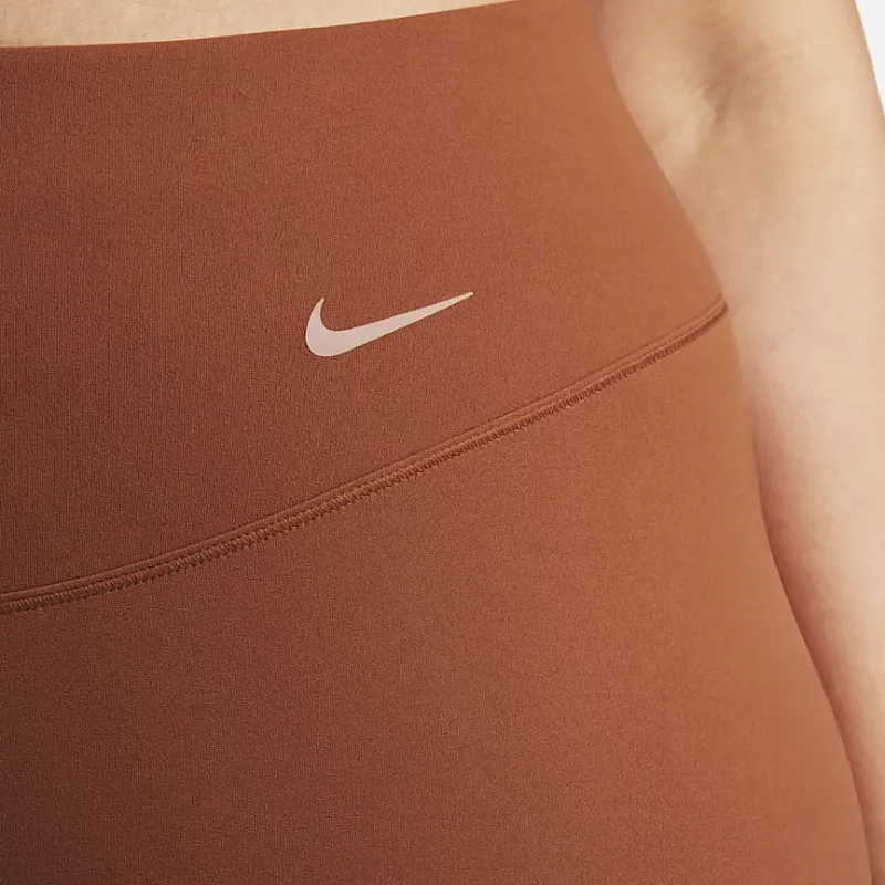 Nike Gentle-Support High-Waisted 7/8 Leggings Plus Size Knitted Sports Pants Women's Deep Reddish Brown-3
