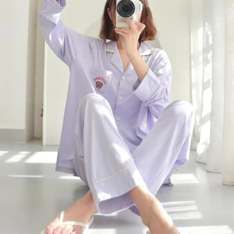WANANNI Pajama Set Women's Cream Purple-4