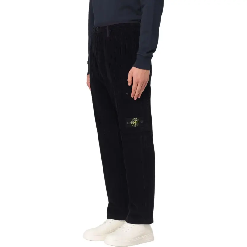 STONE ISLAND Logo Patch Corduroy Trousers-3