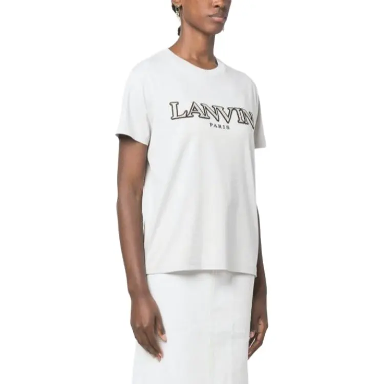 Lanvin Classic Curb Embroidered Crewneck T Shirt-3