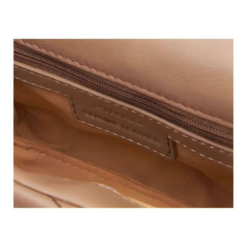 PINKO Leather Shoulder Bag Women's Light Brown-3