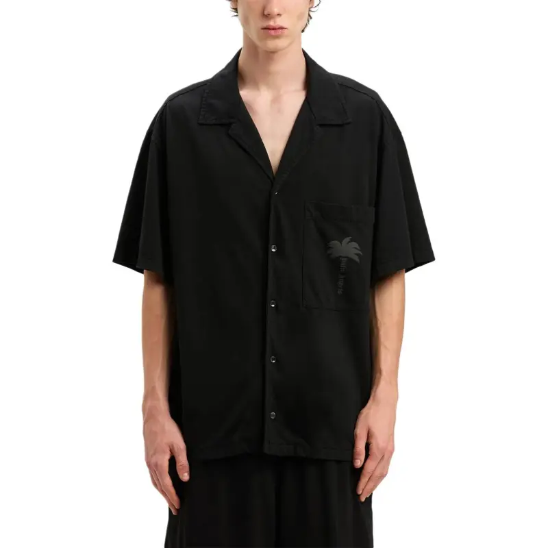 PALM ANGELS Palms Short Sleeved Bowling Shirt-3