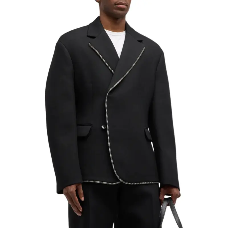 OFF-WHITE Zip-trim Virgin-wool Blazer-3