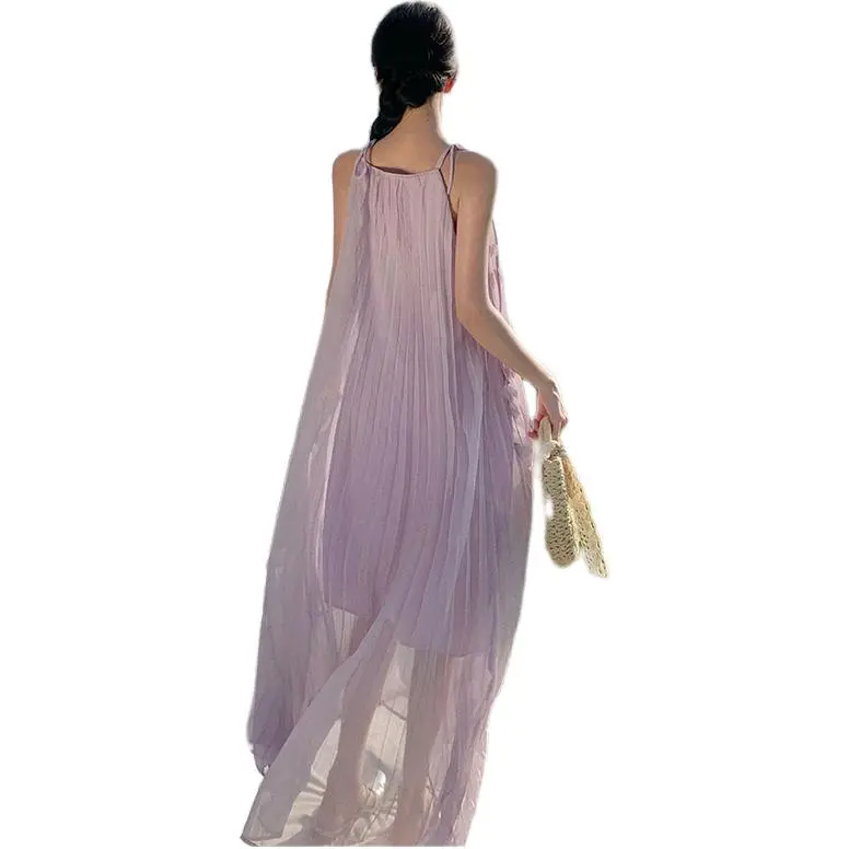 ZVJH Slip Dresses Women's Purple-1