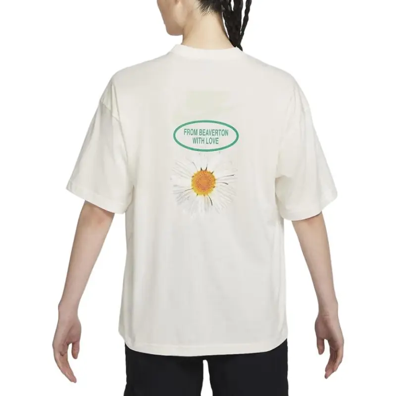 Nike Drop Shoulder Sleeve T Shirt Women's Sail White-3