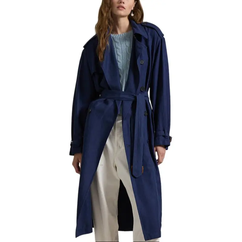 Polo Ralph Lauren SS25 Trench Coat Women's Dark Blue-3