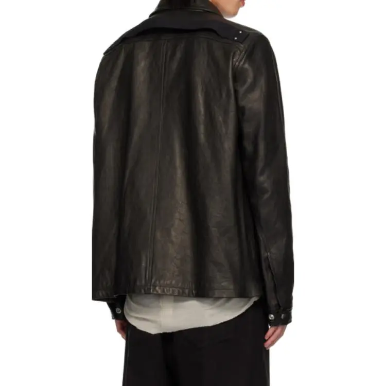 RICK OWENS Zip up Leather Jacket-4