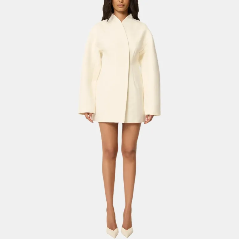 Khy x Entire Studios FW24 Tailored Mini Dress Long-Sleeved Dresses Women's Warm White/Warm White-2