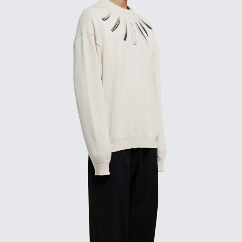 Marcelo Burlon Feather Printed Crewneck Sweater-5